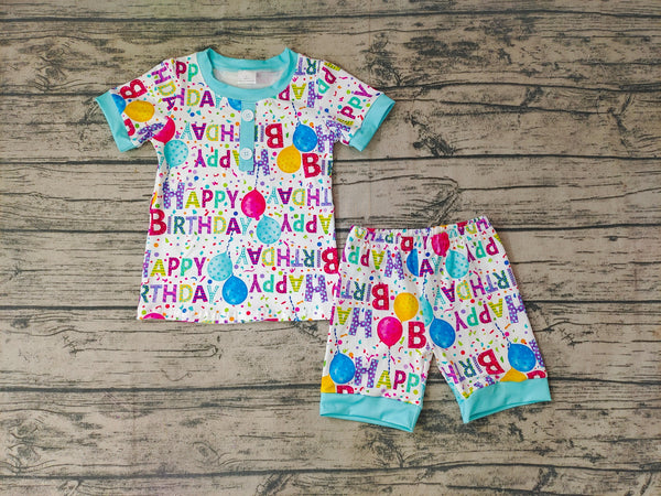 BSSO0180 baby boy clothes happy birthday shorts set