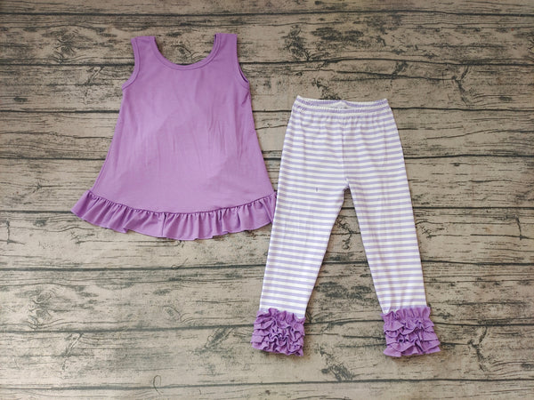 GSPO0506 kids clothes girls purple bow fall spring outfit