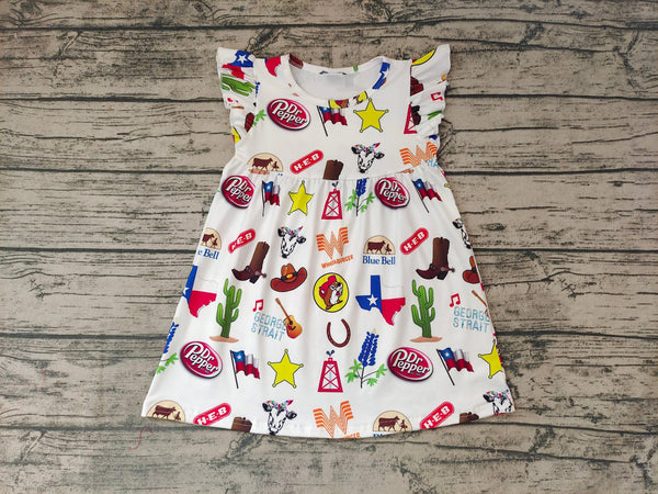 GSD0260 baby girl clothes cartoon western summer dress