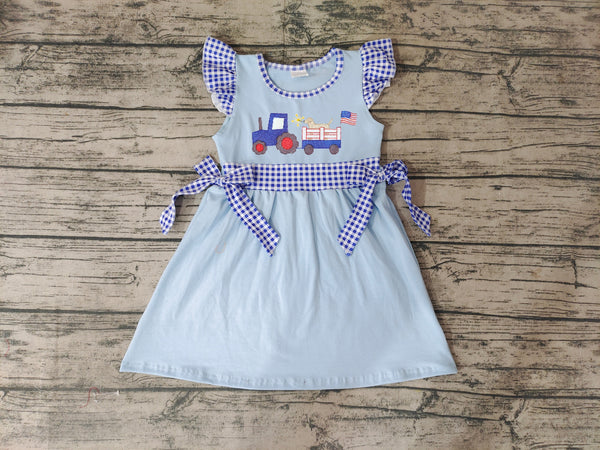 GSD0279 toddler girl clothes 4th of july embroidery patriotic girl dress