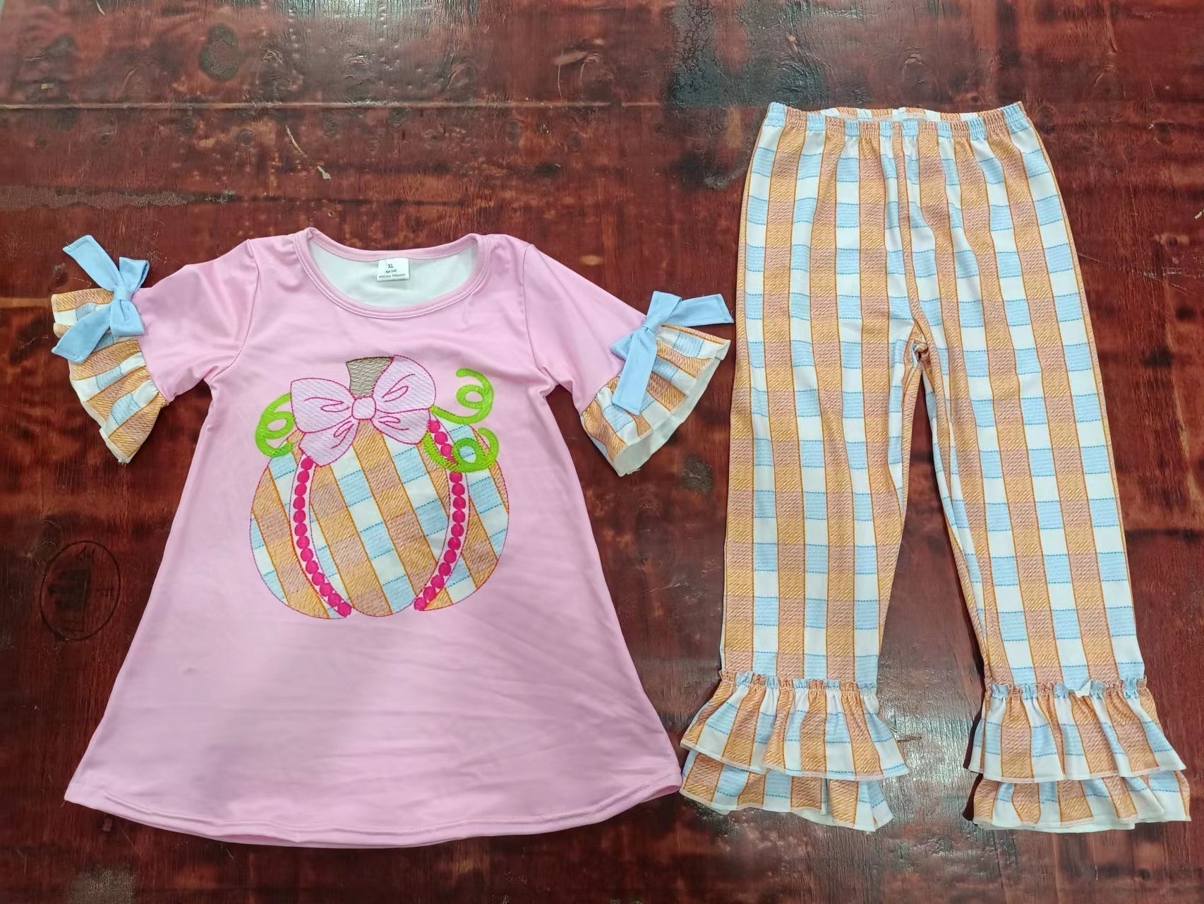 custom order MOQ:5pcs each design toddler girl clothes girl fall outfit