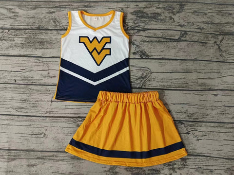 Custom order MOQ:3pcs each design state cheerleading uniforms girl summer skirt set 28