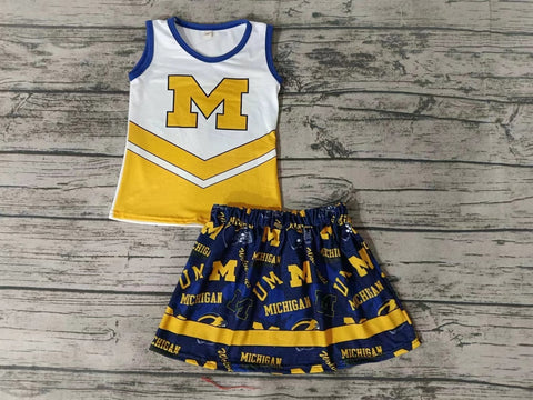 Custom order MOQ:3pcs each design state cheerleading uniforms girl summer skirt set 33