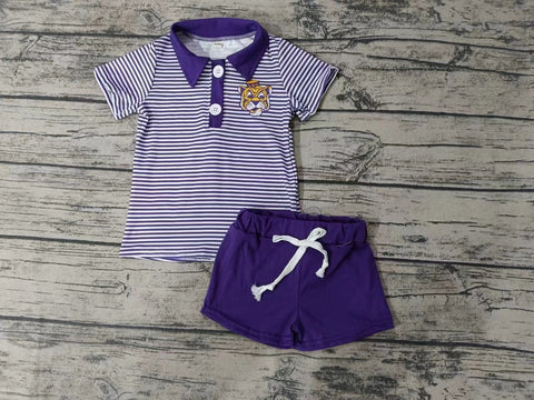 Custom order MOQ:3pcs each design boy state summer shorts set 7