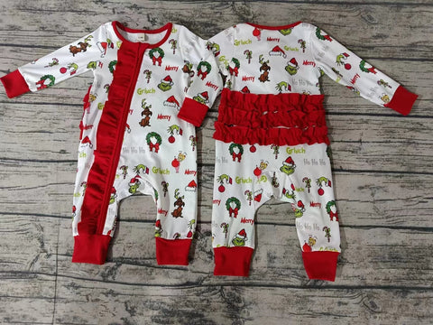 custom order MOQ:3pcs each design baby girl clothes girl christmas ruffles romper 1