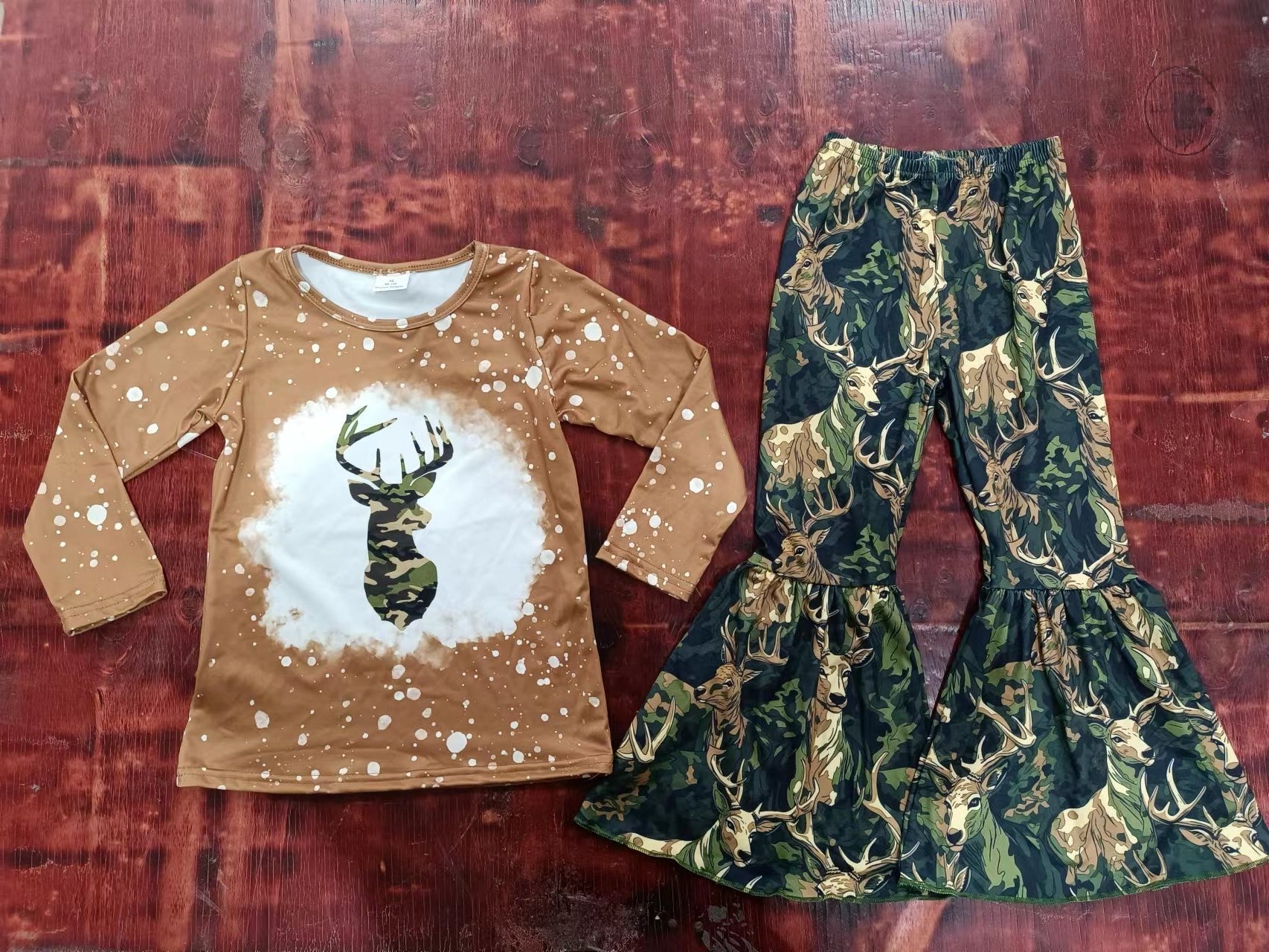 custom order MOQ:3pcs each design deer hunting girl winter clothes