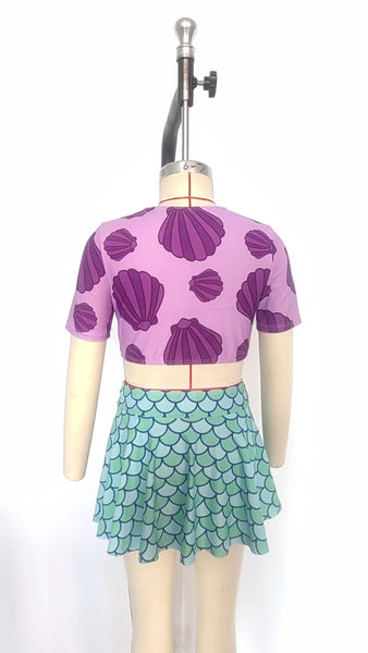 S0222 baby girl clothes shell scales girl summer swimsuit beach bathing suit