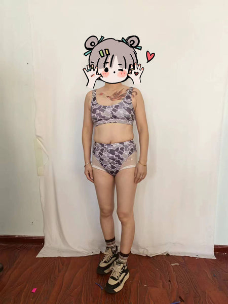 S0321 RTS adult clothes Adult mom gray camouflage print Summer Swimsuit adult bikini 11