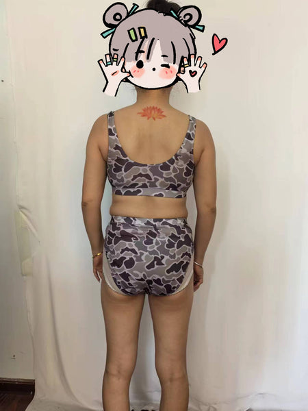 S0321 RTS adult clothes Adult mom gray camouflage print Summer Swimsuit adult bikini 11