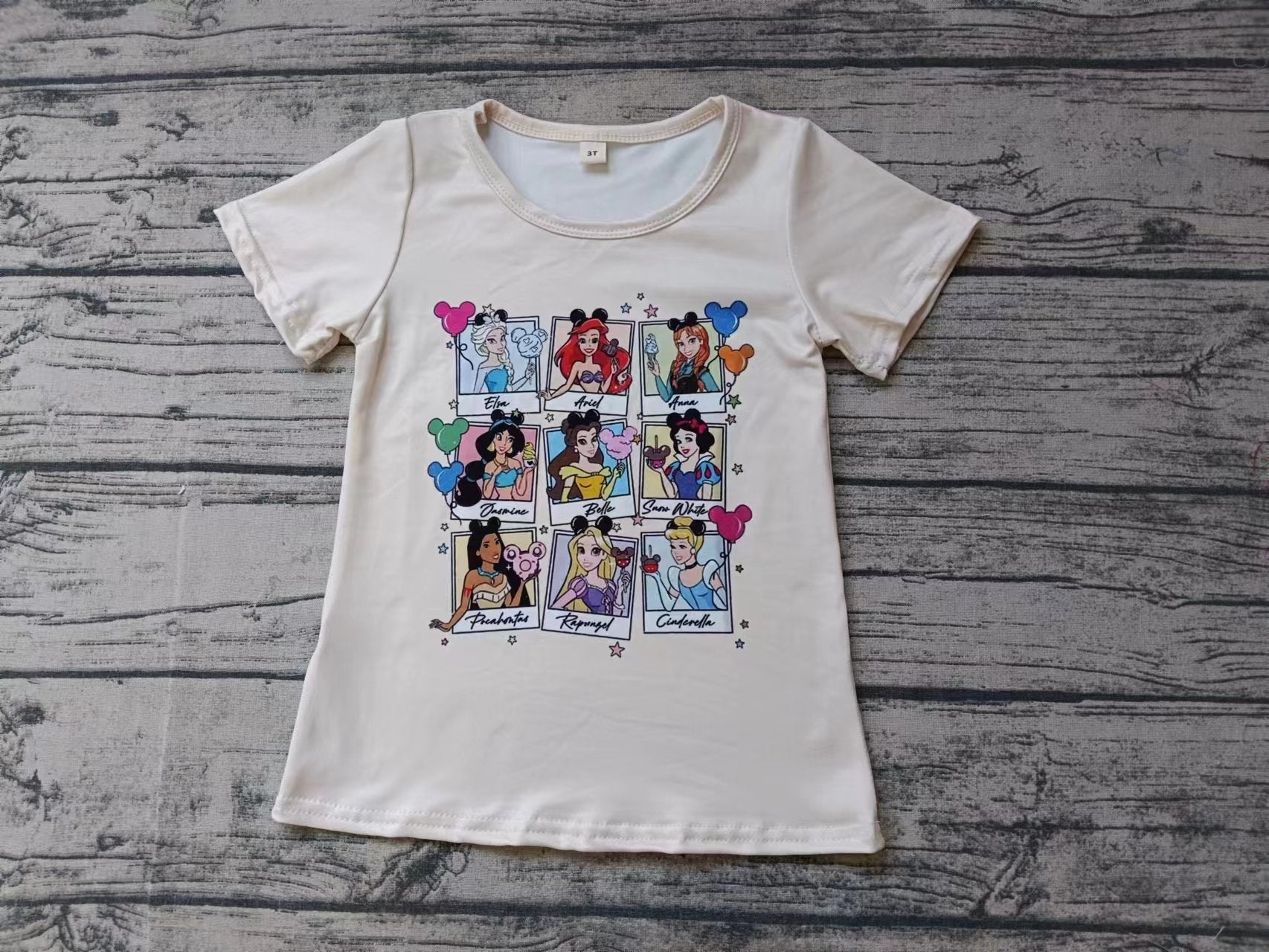 Custom order MOQ Sizes each design baby girl clothes princess girl summer tshirt top