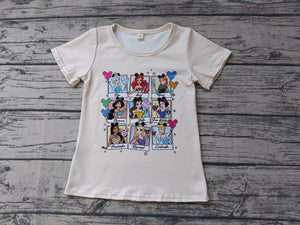 Custom order MOQ Sizes each design baby girl clothes princess girl summer tshirt top