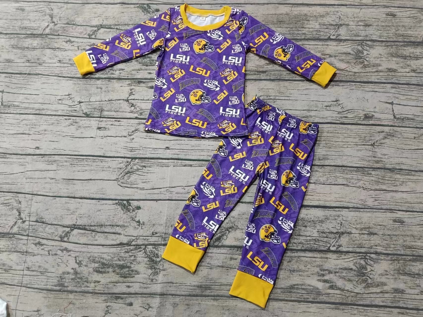 Custom order MOQ:3pcs each design baby boy clothes state boy pajamas set 1