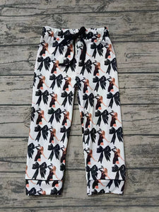 custom order MOQ:3pcs each design bow adult winter pant pajamas pant