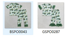 Kids clothing matching St. Patrick's Day clothing pajamas set