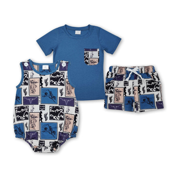 RTS boy clothes blue boy summer matching clothes