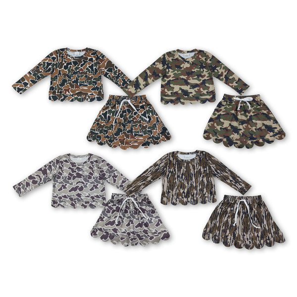 RTS Matching clothing kids girl camo winter outfit yoga sports clothing set‑2026.9.4