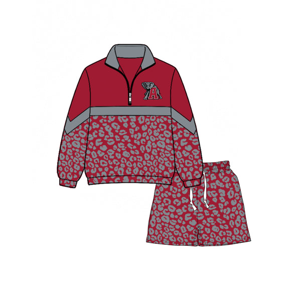 Custom order MOQ:5pcs each design kids boy winter outfit long sleeve shorts set state winter clothes 2