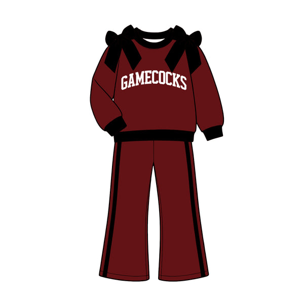 Custom order MOQ:5pcs each design kids girl clothes state girl winter pants set A4