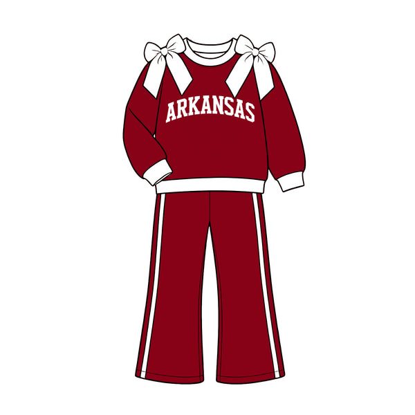 Custom order MOQ:5pcs each design kids girl clothes state girl winter pants set A2