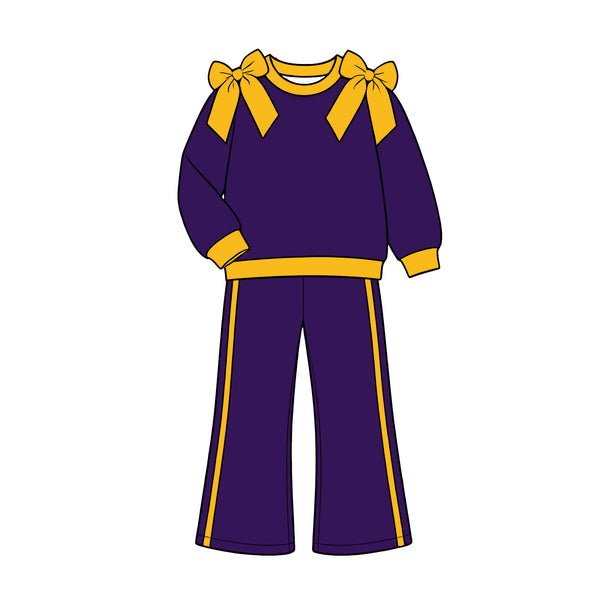 Custom order MOQ:5pcs each design kids girl clothes state girl winter pants set B1