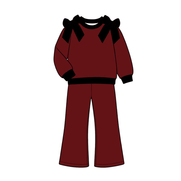 Custom order MOQ:5pcs each design kids girl clothes cotton state girl winter pants set B6