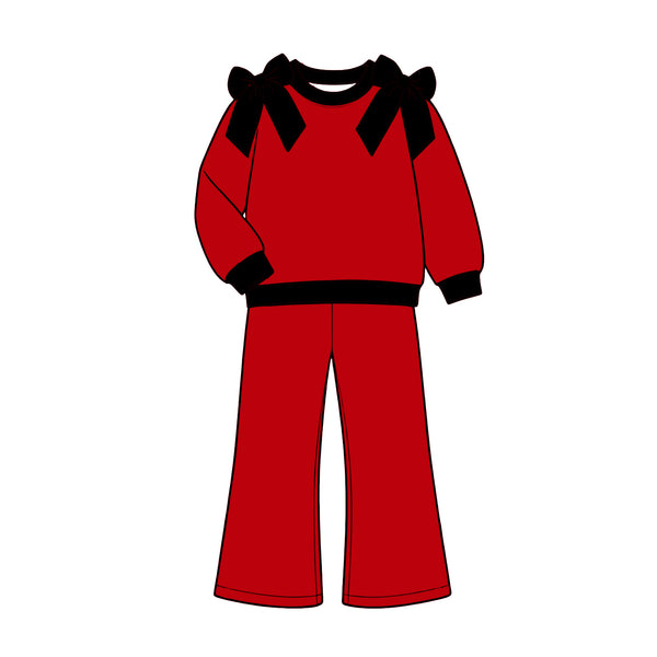 Custom order MOQ:5pcs each design kids girl clothes cotton state girl winter pants set B4