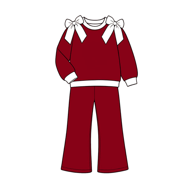 Custom order MOQ:5pcs each design kids girl clothes cotton state girl winter pants set B7