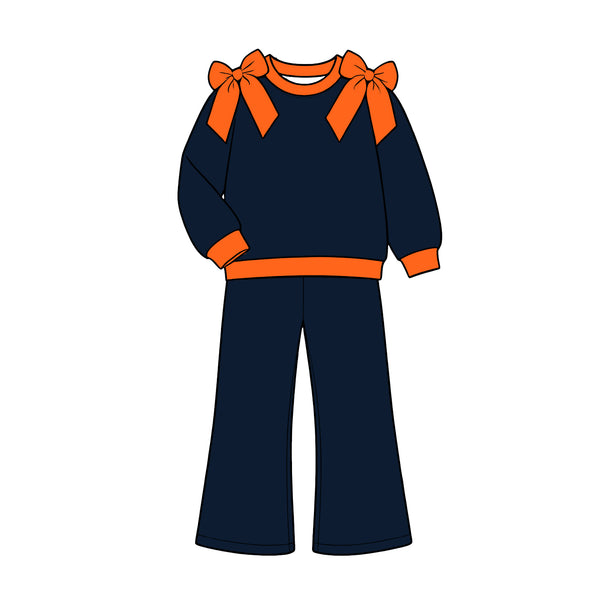 Custom order MOQ:5pcs each design kids girl clothes cotton state girl winter pants set B8