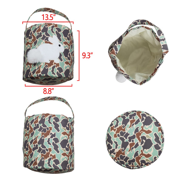 BA0387 Baby toddler infant baby bunny bag easter bag basket camo easter basket