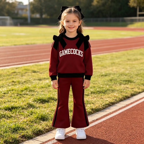 Custom order MOQ:5pcs each design kids girl clothes state girl winter pants set A4