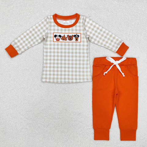 BLP0696 RTS baby boy clothes cartoon orange boy halloween outfit