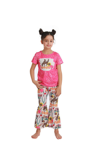 C1-27 kids clothing cowgirl short sleeve fall spring set-promotion 2024.6.15 $2.99