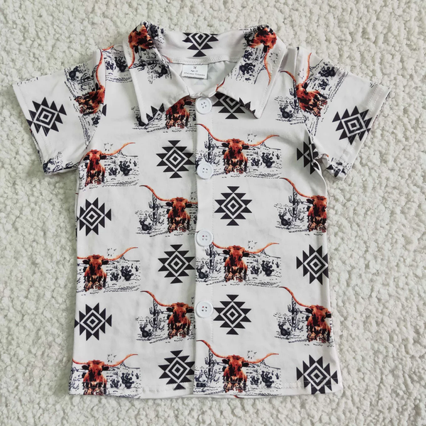 RTS  Matching clothing toddler clothes cowboy fishing print boy summer clothing-2026.3.17