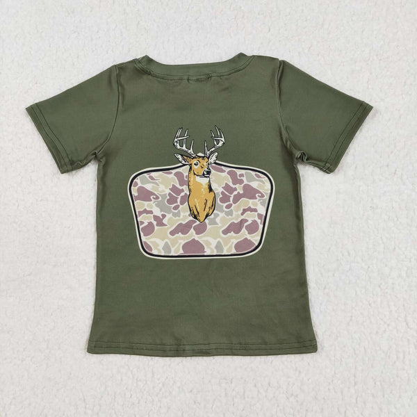 BT1148 RTS boy clothes hunting camo deer boy summer top tshirt