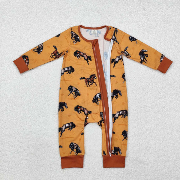 LR1857 RTS baby boy clothes cowboy boy winter romper western clothes-bamboo