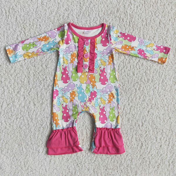 6 A19-18 baby girl clothes bunny easter romper-promotion 2024.2.3