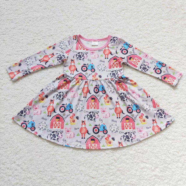 GLD0151 baby girl dress farm winter dress