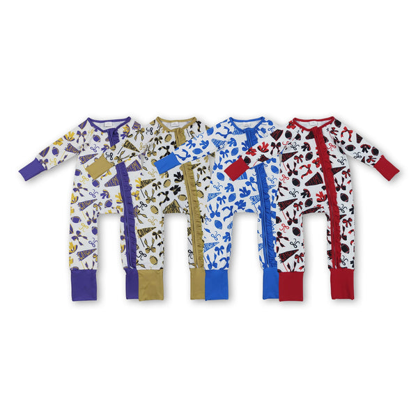 RTS kids matching clothing go team print clothing baby girl winter romper-2025.9.29