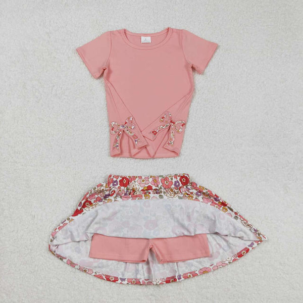 GSD1721 RTS girl summer outfit girl summer shorts set skirt set