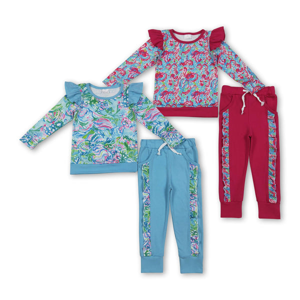 RTS kids matching clothing floral print clothing baby girl winter clothing-2025.12.6