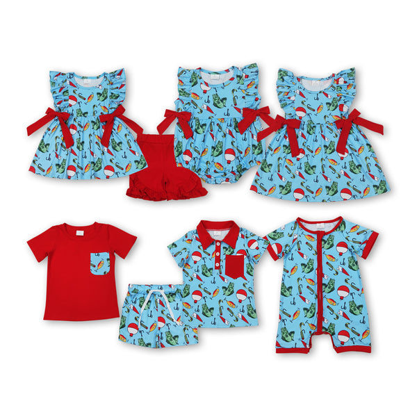 RTS kids matching clothing fish red kids summer matching clothes