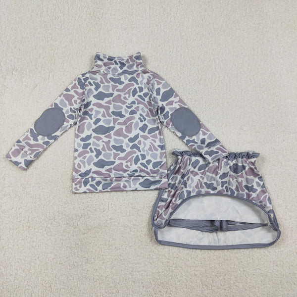 GLD1548 RTS baby girl clothes camo toddler girl winter skirt outfit