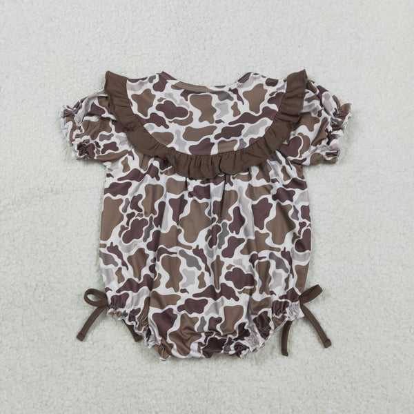 SR3888 RTS baby girl clothes camo mama's besie smock girl summer bubble