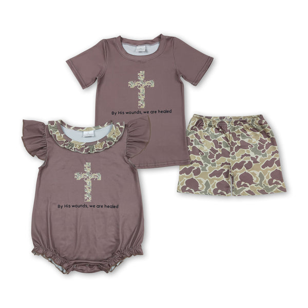 RTS boy summer matching clothes camo easter boy summer clothes