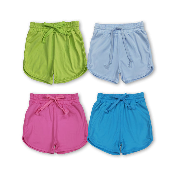 RTS toddler clothes matching clothing solid color shorts  kids summer yoga clothing