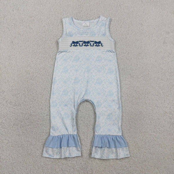 RTS SR3843  baby girl clothes bows smock toddler girl summer romper