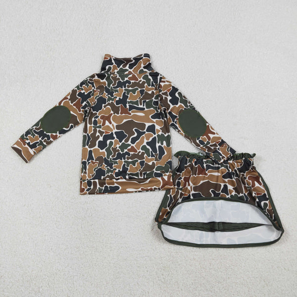 GLD1547 RTS baby girl clothes camo toddler girl winter skirt outfit hunting clothes