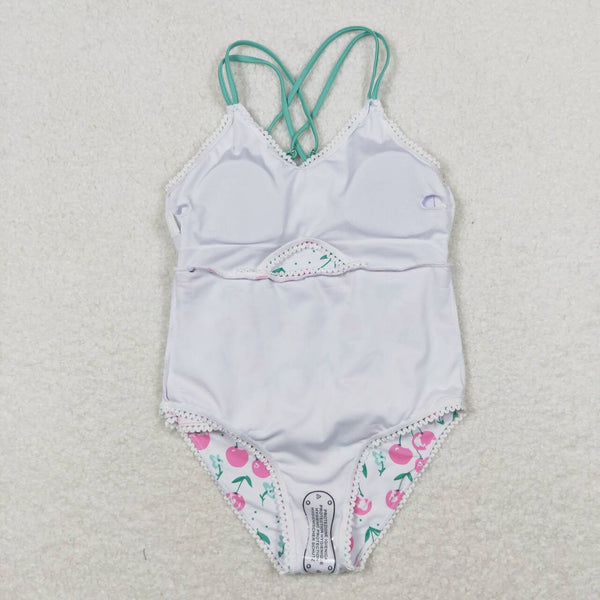 S0251 RTS baby girl clothes cherry girl summer swimsuit swim wear