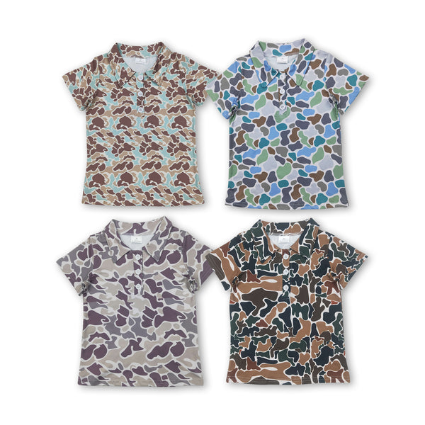RTS boy summer clothes matching camo boy summer tshirt 3