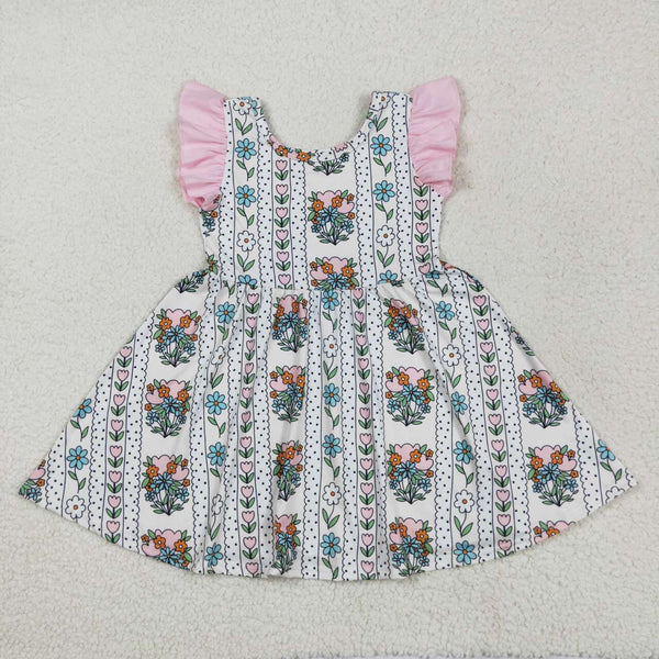 GSD2527 RTS toddler clothes floral girl summer dress